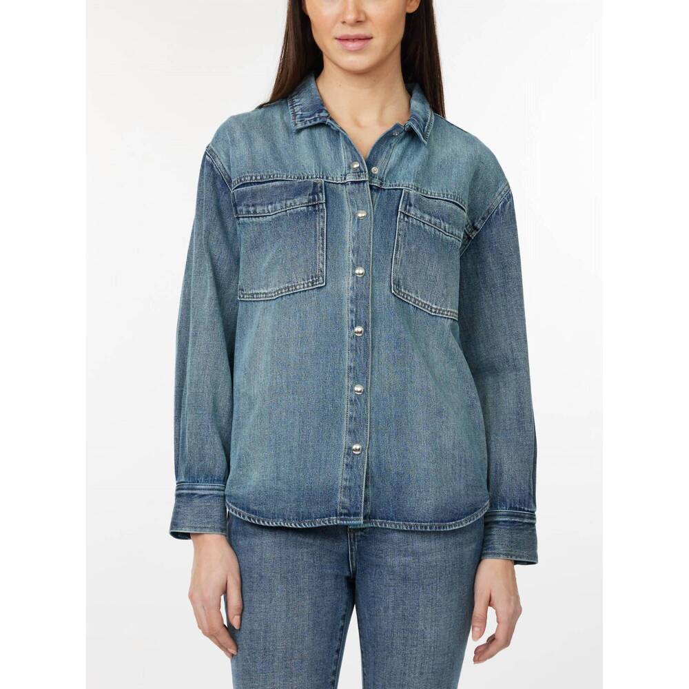 NEW HABITUAL oversized denim shirt in blue